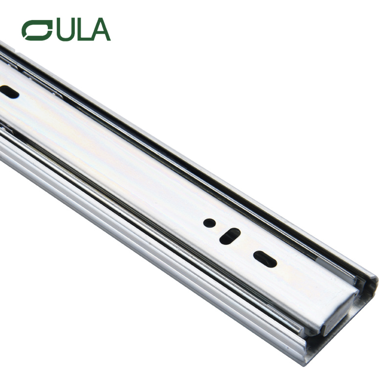 Guía para cajones de alta resistencia con rodamiento de bolas y acabado de zinc con cierre suave de 45 mm 