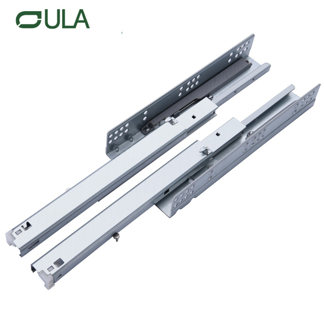 Extensión completa de acero inoxidable de 45 mm Cajón telescópico de 3 plegables Slide S4501 para el dormitorio Muebles de gimnasio de comedor de cocina