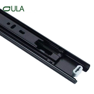 Fabricante OEM Fabricante 40 mm Tobado negro telescópico Diapositiva 3 pliegues Rail deslizante para muebles Diapositivas de servicio pesado para cajón