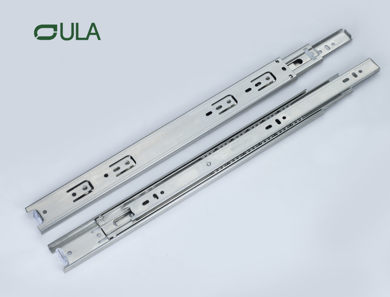 Diapositiva moderna de rodamiento de bolas de acero inoxidable de 45 mm 3 veces para muebles de cocina