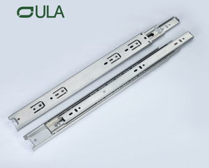 45 mm Triple Fold Extensión completa Telescópico Cajón de acero inoxidable Muebles de riel de tobogán para gabinetes de oficina