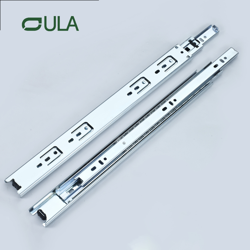 Rodamiento de bolas telescópico de 40 mm de ancho zinc/acabado negro de acabado negro corredor corredera de 3-pliegue de extensión diapositiva