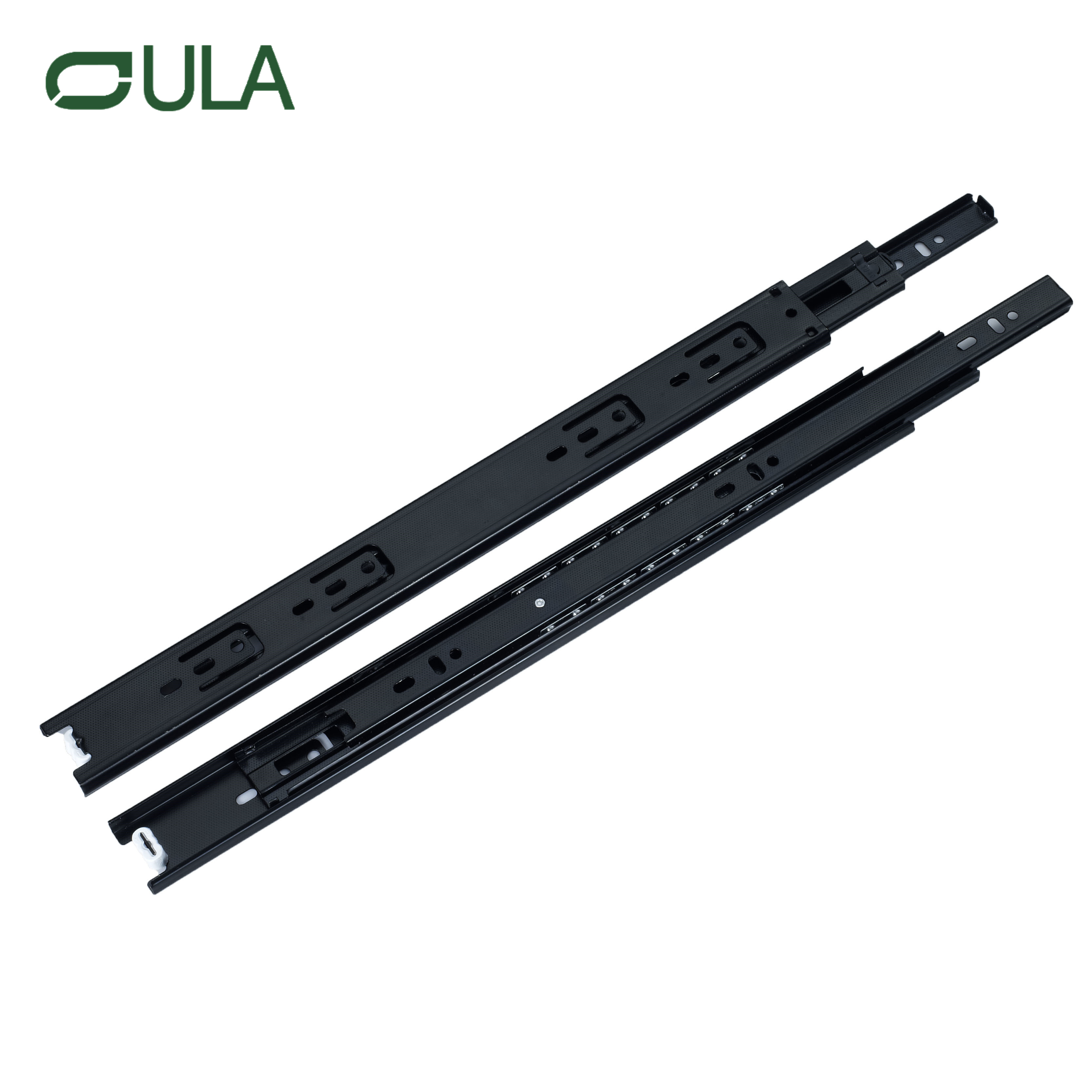 Fabricante OEM Fabricante 40 mm Tobado negro telescópico Diapositiva 3 pliegues Rail deslizante para muebles Diapositivas de servicio pesado para cajón