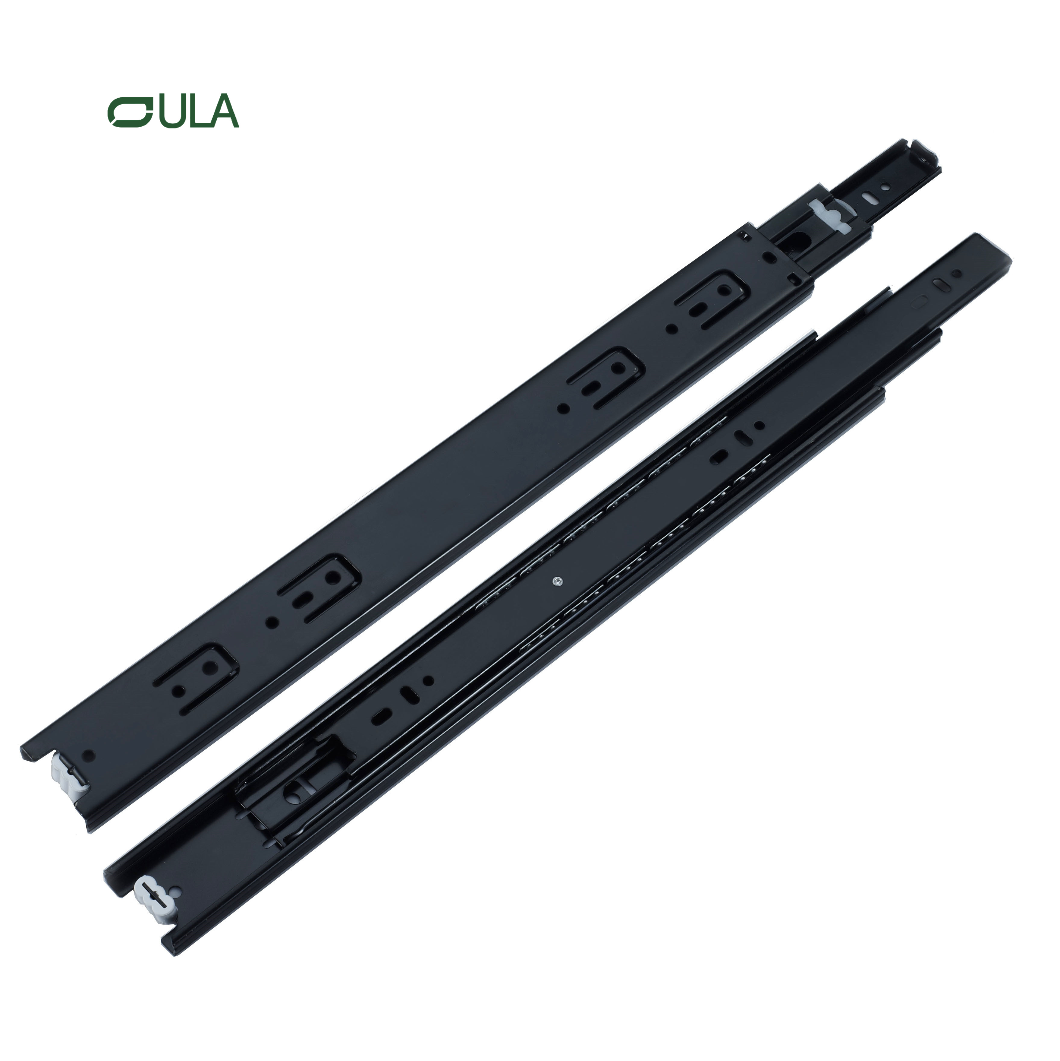 Fábrica de alta calidad de 45 mm Gabinete de cocina Rail Toblo de 3 veces Dranaje de cajón de hierro de 3 veces con acabado negro para hardware de muebles