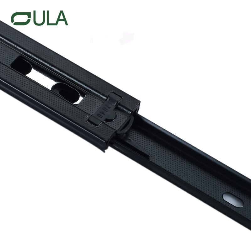 Fabricante OEM Fabricante 40 mm Tobado negro telescópico Diapositiva 3 pliegues Rail deslizante para muebles Diapositivas de servicio pesado para cajón