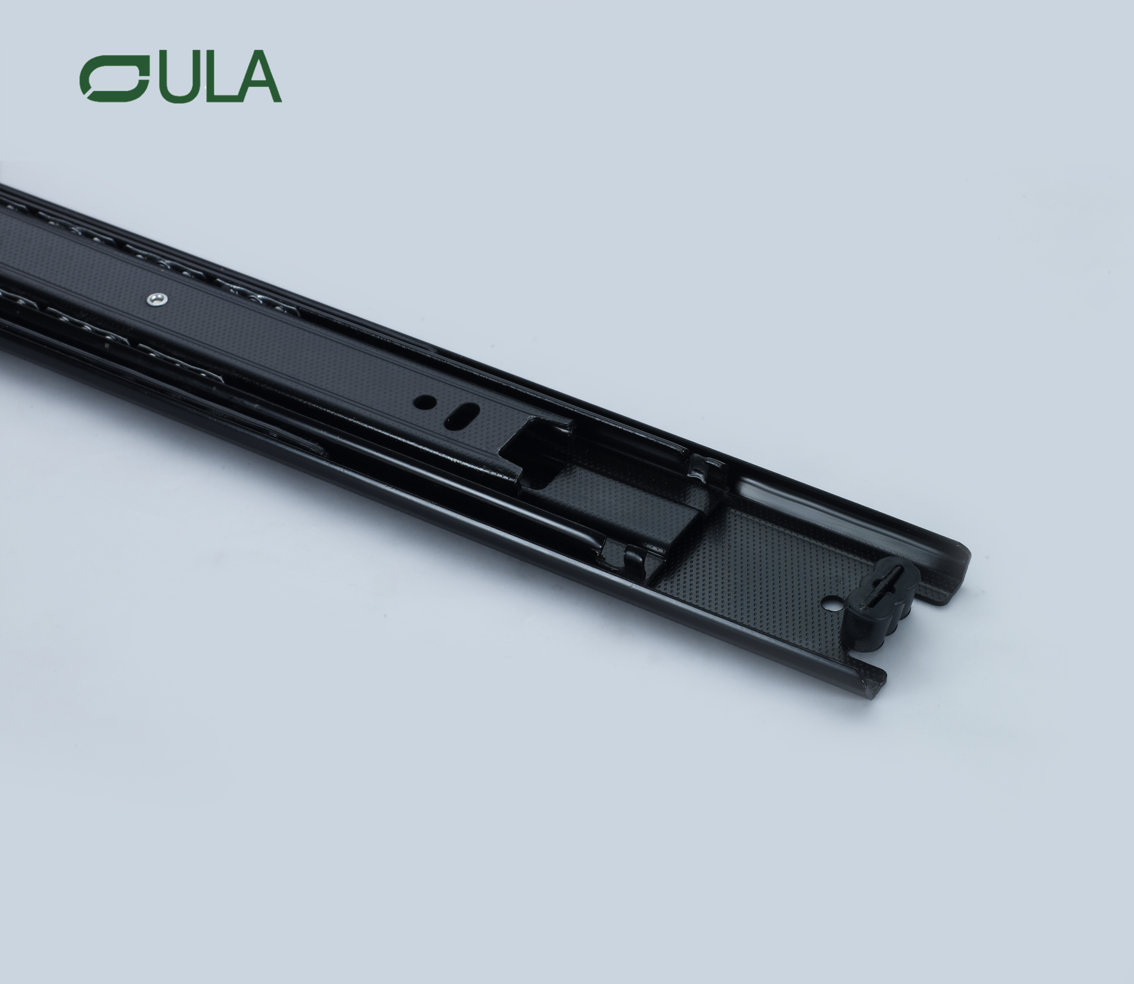 Alta calidad Buen Precio Triple Extensión Negro Cajón de acabado negro SLDIE 45 mm Riestras de cajones ocultos Diapositiva de 40 kg de carga