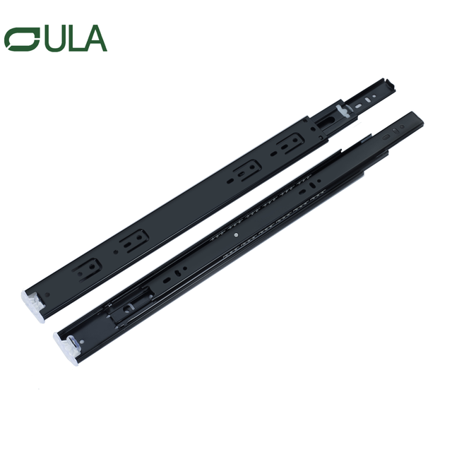Controles modernos de cajón de acero negro de 45 mm con rodamiento de bolas de hierro para la cocina y muebles G