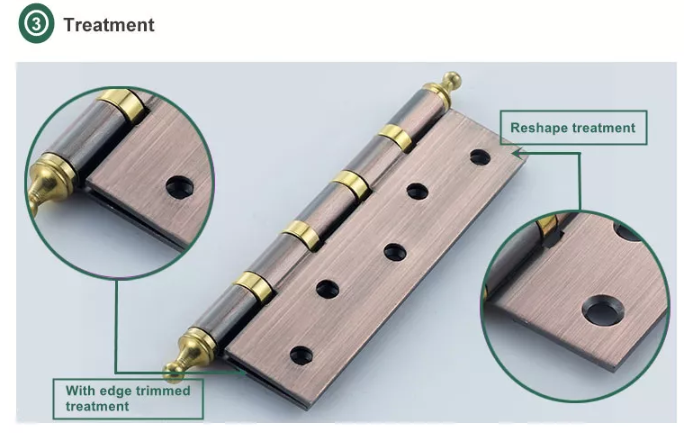Cabeza de corona de 5 pulgadas Bisagra de pivote de hierro El tratamiento